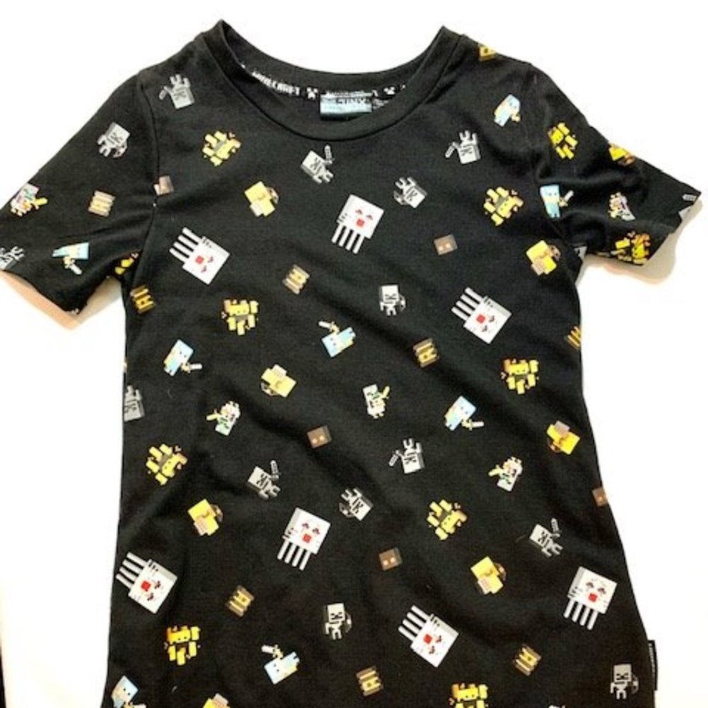 Minecraft Black Short Sleeved Top Unisex